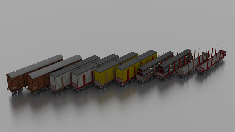 2 Freight Wagons Pack 1 For Industry Trade Hall V 1.0