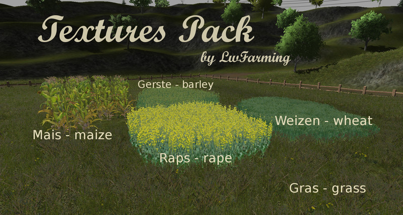 Textures Pack wheat barley maize rape grass v1.0